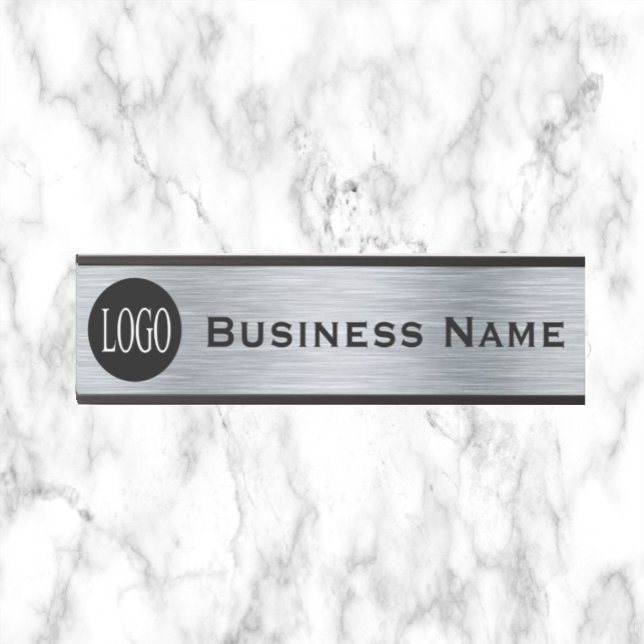 Letrero Para Puerta Business Name Company Office Door Sign Slvr Look (Subido por el creador)