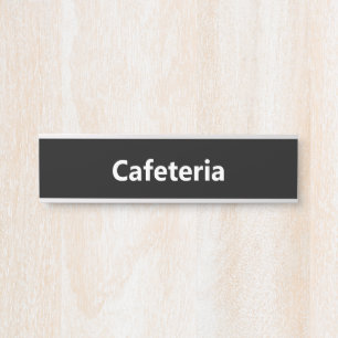 Letrero Para Puerta Cafetería Negro y Blanco