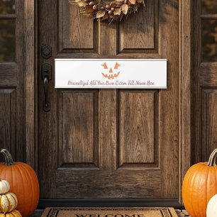 Letrero Para Puerta Calabaza de Halloween personalizada femenina Jack