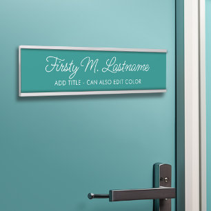 Letrero Para Puerta Caligrafía de nombre y título - PUEDE EDITAR COLOR