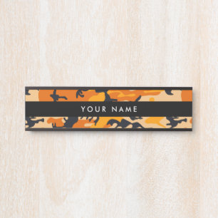 Letrero Para Puerta Camo naranja, Camuflaje, Militar, Ejército