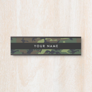 Letrero Para Puerta Camo Verde, Camuflaje, Militar, Ejército