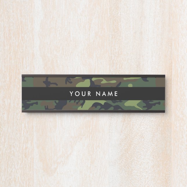 Letrero Para Puerta Camo Verde, Camuflaje, Militar, Ejército (Anverso)