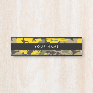 Letrero Para Puerta Camuflaje amarillo y verde, Camuflaje, Militar, Ej