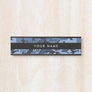 Letrero Para Puerta Camuflaje de Marina, Camuflaje Azul, Militar, Ejér