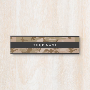 Letrero Para Puerta Camuflaje del desierto, camuflaje marrón, militar,
