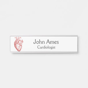 Letrero Para Puerta Cardiología cardíaca anatómica roja médica