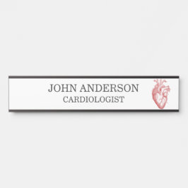 Letrero Para Puerta Cardiología Cardióloga Anatómica Roja