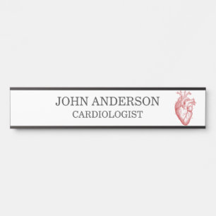 Letrero Para Puerta Cardiología Cardióloga Anatómica Roja