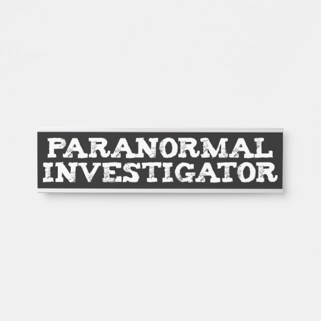 Letrero Para Puerta Caza fantasma de investigador paranormal (Anverso)