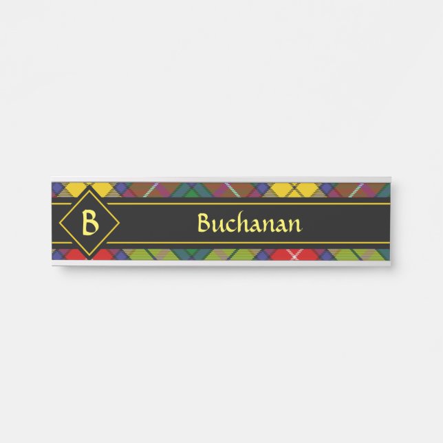 Letrero Para Puerta Clan Buchanan Tartan (Anverso)