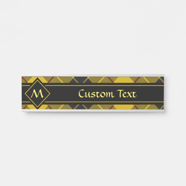 Letrero Para Puerta Clan Macleod de Lewis Tartán (Anverso)