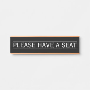 Letrero Para Puerta Clásica y Tradicional "POR FAVOR TIENE UN ASIENTO"