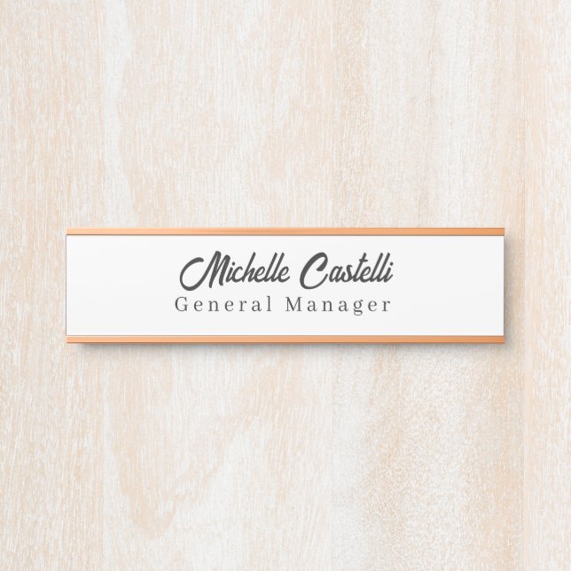 Letrero Para Puerta Clásico Único Profesional Simple (Anverso)