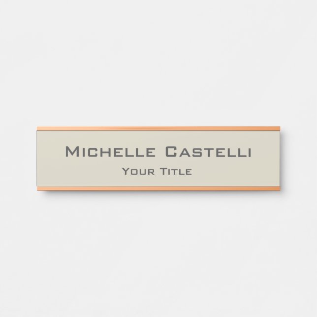 Letrero Para Puerta Clásico Único Profesional Simple (Anverso)