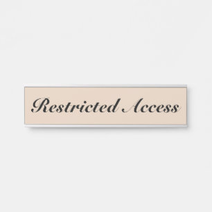 Letrero Para Puerta Clásico, Vintage "Acceso restringido"
