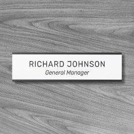 Letrero Para Puerta Classy Elegant Custom Name Title Employee Office