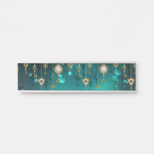 Letrero Para Puerta Claves de esqueleto antiguas sobre fondo verde