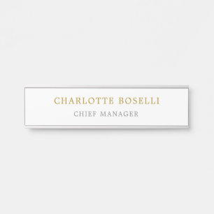 Letrero Para Puerta Color de oro profesional clásico minimalista