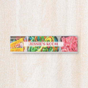 Letrero Para Puerta Colorida habitación de niño personalizada con vela