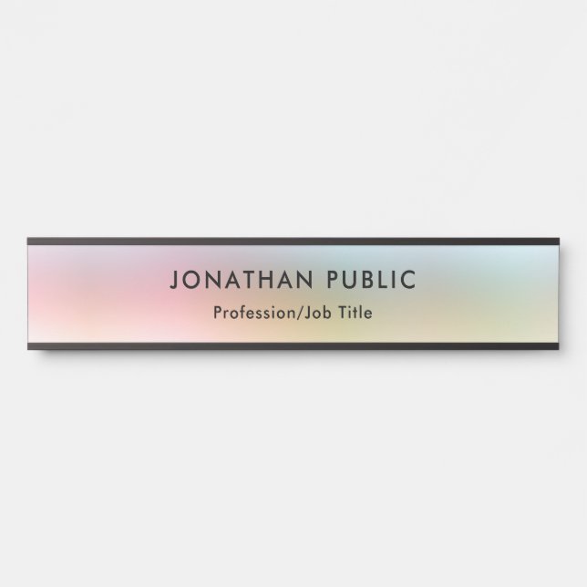 Letrero Para Puerta Colorida y elegante plantilla moderna (Anverso)