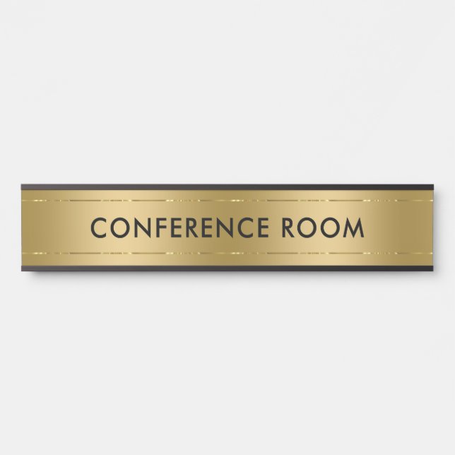 Letrero Para Puerta Conference room metallic faux gold background (Anverso)