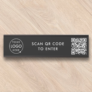 Letrero Para Puerta Control de acceso Código QR Seguridad de bloqueo