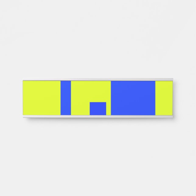 Letrero Para Puerta Cuadrados amarillo y azul (Anverso)