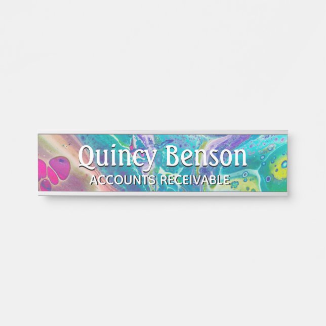 Letrero Para Puerta Cuadros de Nombramiento de Escritorio de Arte Psic (Anverso)