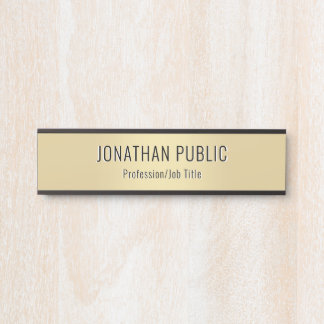 Letrero Para Puerta Custom Modern Elegant Glam Template Black Gold