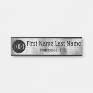 Letrero para puerta de oficina con logotipo de su 