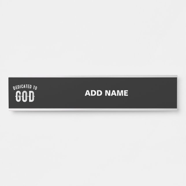 LETRERO PARA PUERTA DEDICADO A DIOS PERSONALIZABLE GUAY TEXTO BLANCO (Anverso)