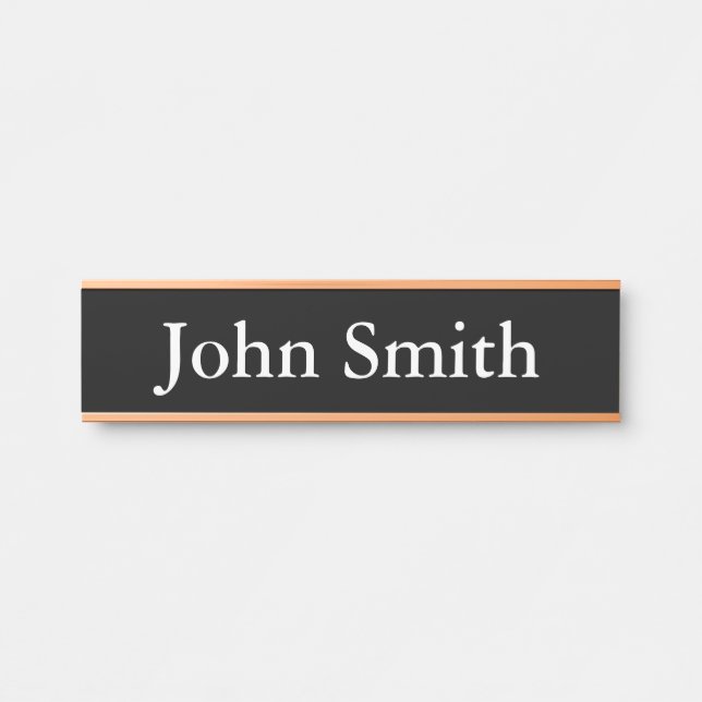 Letrero Para Puerta Desk Name Plate, Standard (2" x 8"), Silver (Anverso)