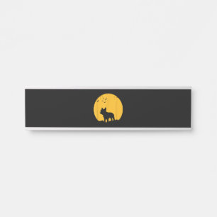 Letrero Para Puerta diseño inspirado en halloween de la luna de bulldo