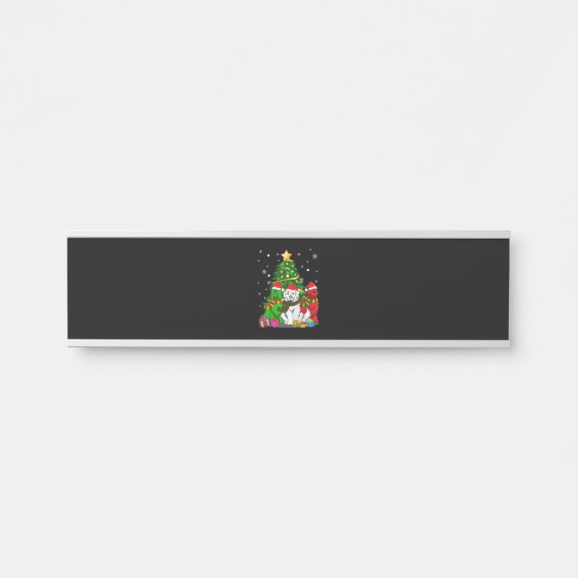 Letrero Para Puerta Divertido Newfie | Divertidos Navidades de perros  (Anverso)