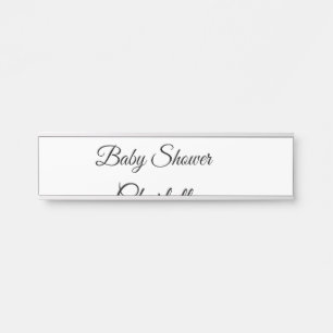 LETRERO PARA PUERTA DUCHA DE BEBÉ SIMPLE MINIMALISTA.CUTIE AGREGAR NOM