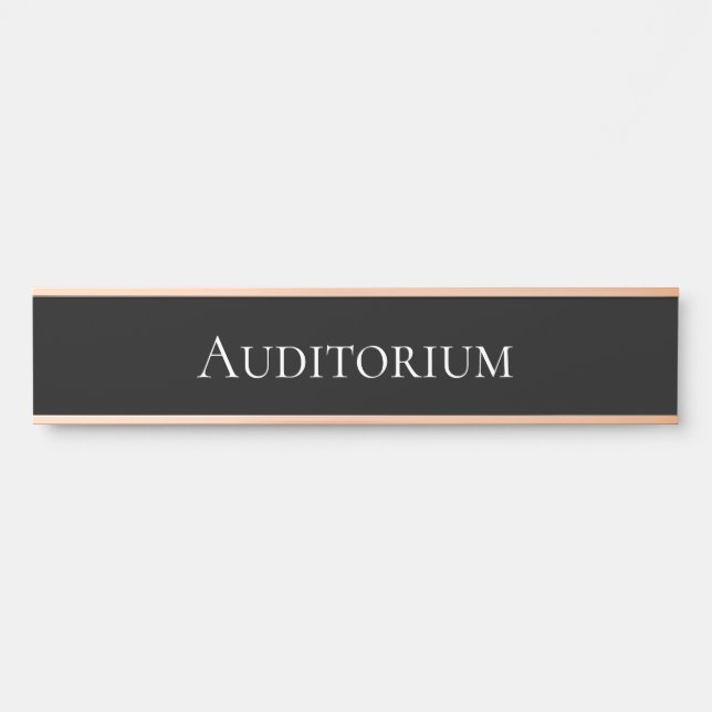 Letrero Para Puerta Elegante Auditorio, oficina y cines (Anverso)