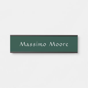 Letrero Para Puerta Elegante Casual Verde Oscuro Propio Nombre Letra a