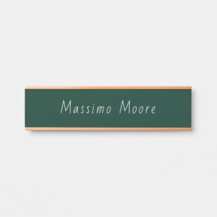 Letrero Para Puerta Elegante Casual Verde Oscuro Propio Nombre Letra a