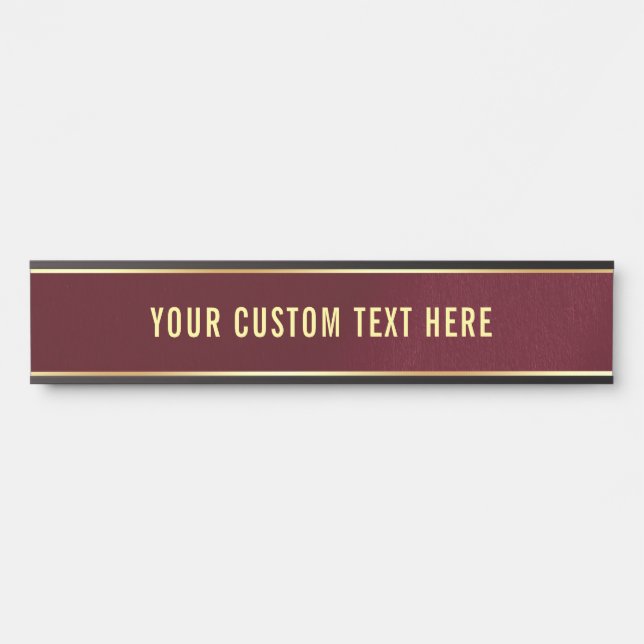 Letrero Para Puerta Elegante Diseño Mínimo Su Texto Personalizado Aquí (Anverso)