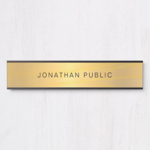 Letrero Para Puerta Elegante Glamoroso Oro Simple Plantilla Moderna