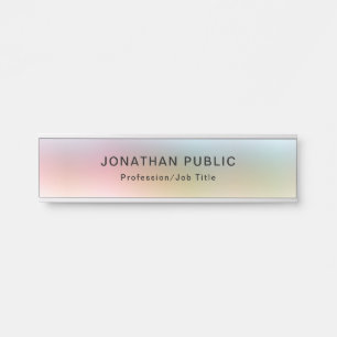 Letrero Para Puerta Elegante Moderno Trendy Verde Amarillo Azul Rojo P