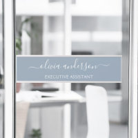 Elegante Monograma moderno Minimalista azul turbio