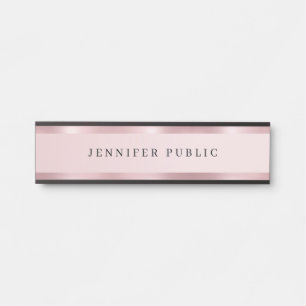 Letrero Para Puerta Elegante plantilla simple moderna de rosa dorado l