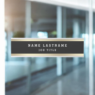 Letrero Para Puerta Elegante profesional elegante oro negro