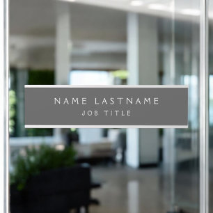 Letrero Para Puerta Elegante Profesional Gris White