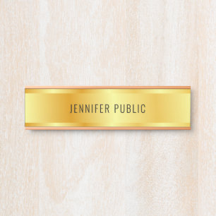 Letrero Para Puerta Elegante Rosa Gold Moderno Template