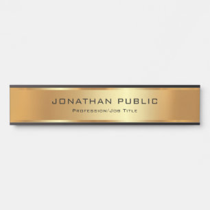 Letrero Para Puerta Elegante Tu Personalizado Texto Negro y Plantilla 