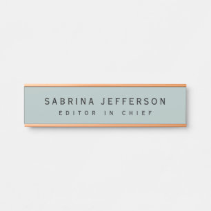 Letrero Para Puerta Elegante y único estilo sencillo azul claro Minima