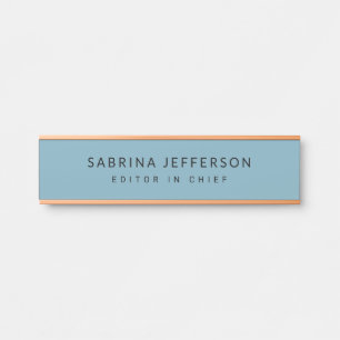 Letrero Para Puerta Elegante y único estilo sencillo azul claro Minima
